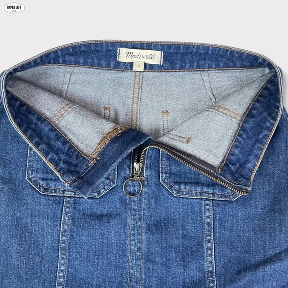 Madewell Zip Denim Jean A-line Skirt with Pockets Style G5457 - Picture 8 of 12